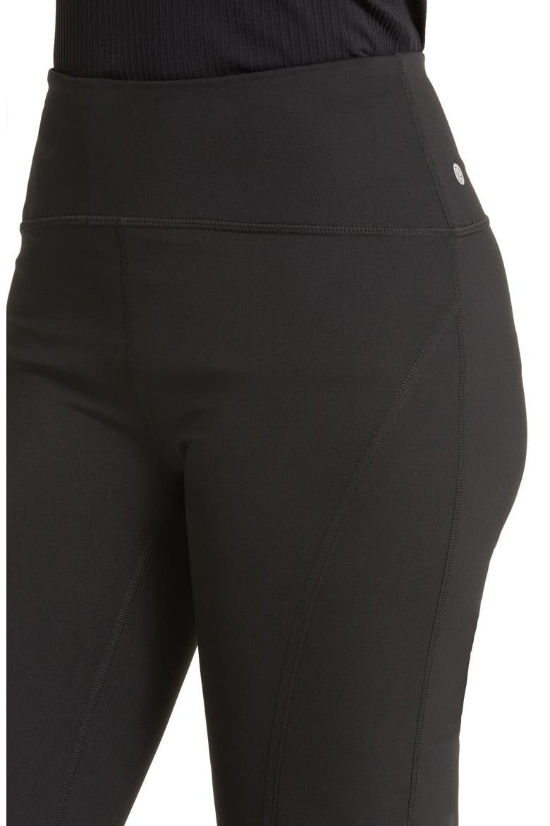 High Waist Zip Cuff Flare Pants, Alternate, color, BLACK