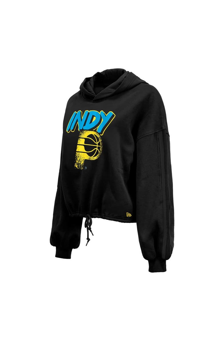 New Era Women's New Era Black Indiana Pacers 2024/25 City Edition Cropped Pullover Hoodie, Alternate, color, 