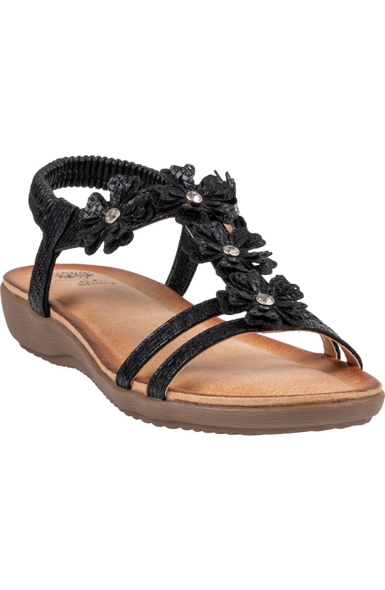 GOOD CHOICE NEW YORK Lily Floral Slingback Sandal, Main, color, Black
