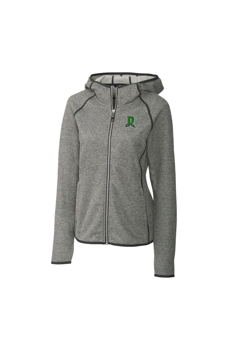 Cutter & Buck Women's Cutter & Buck  Heather Gray Dayton Dragons Mainsail Sweater Knit Raglan Full-Zip Hoodie, Alternate, color, 
