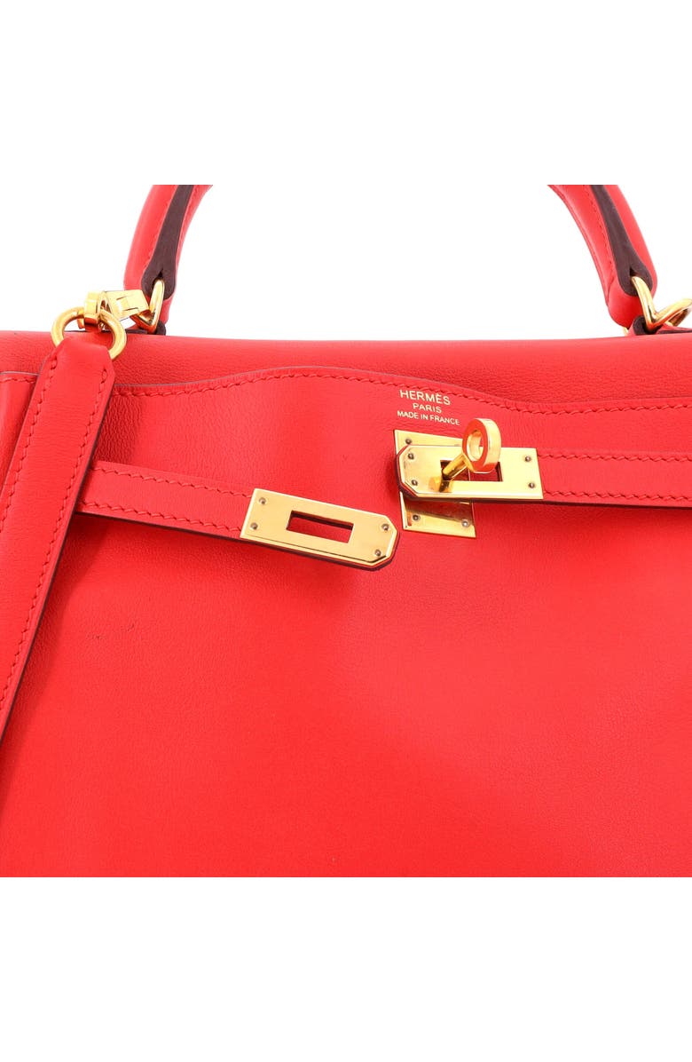 Pre-Owned Hermes Kelly Handbag Red Swift with Gold Hardware 25, Alternate, color, Rouge Tomate