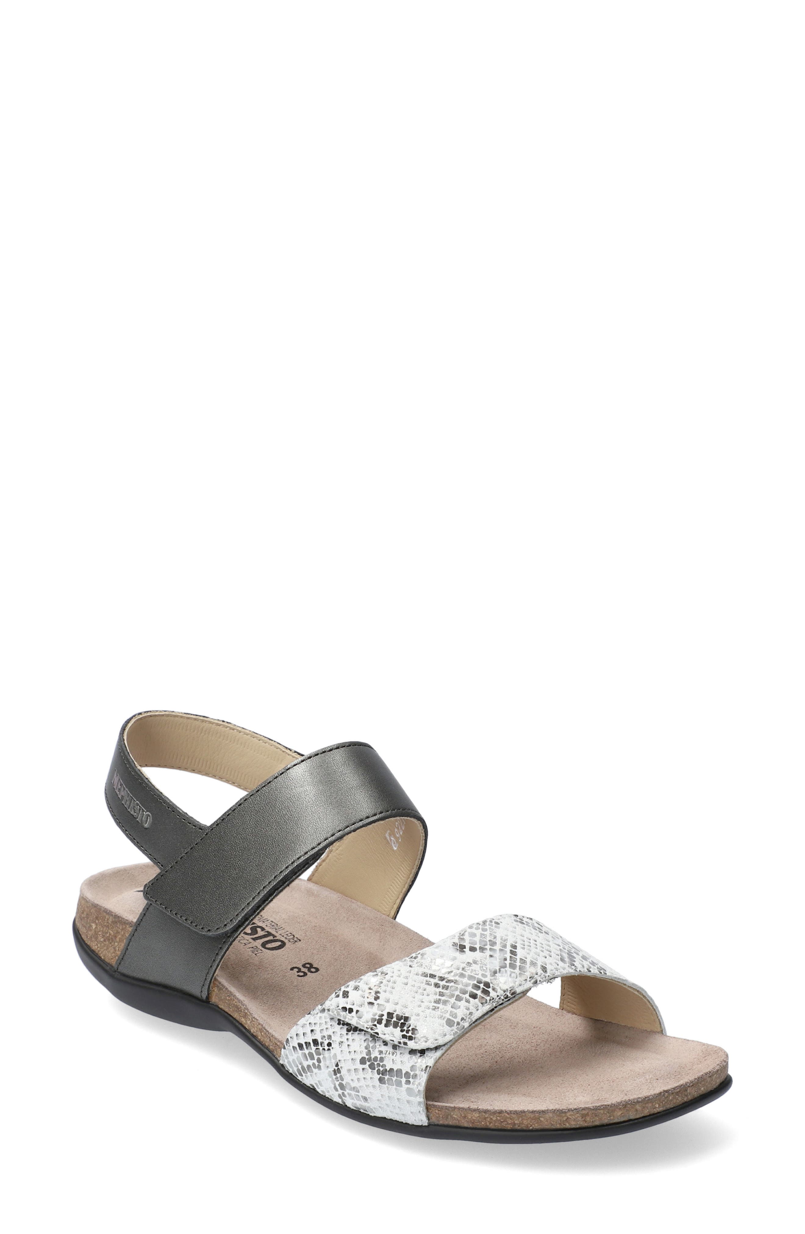 'Agave' Sandal, Main, color, DARK GREY LEATHER