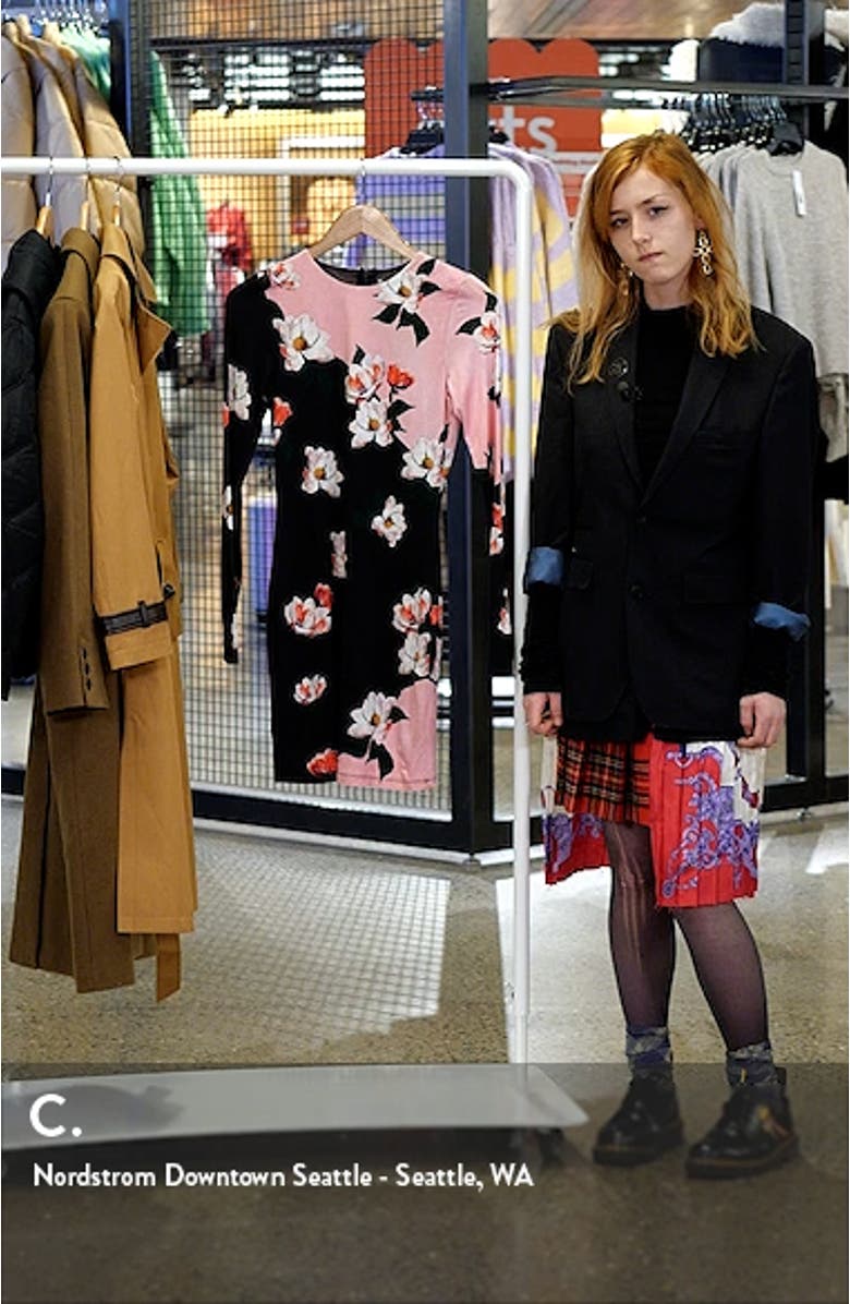 Delora Floral Long Sleeve Knit Minidress, sales video thumbnail