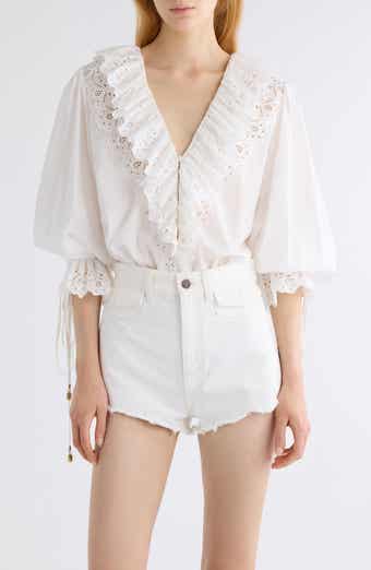 Ruffle Cotton Voile Top
