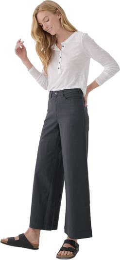 Organic Stretch Twill Denim Wide Leg Pant