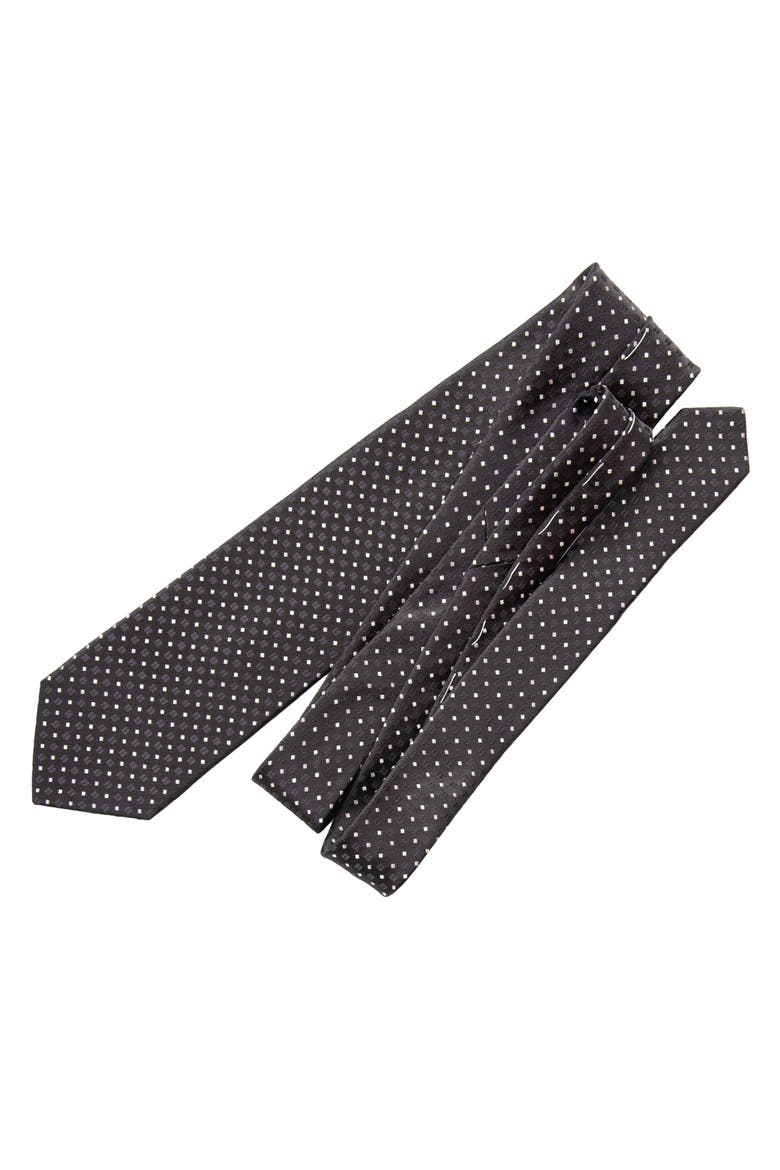 Barbera - Extra Long Silk Jacquard Tie for Men, Alternate, color, Black