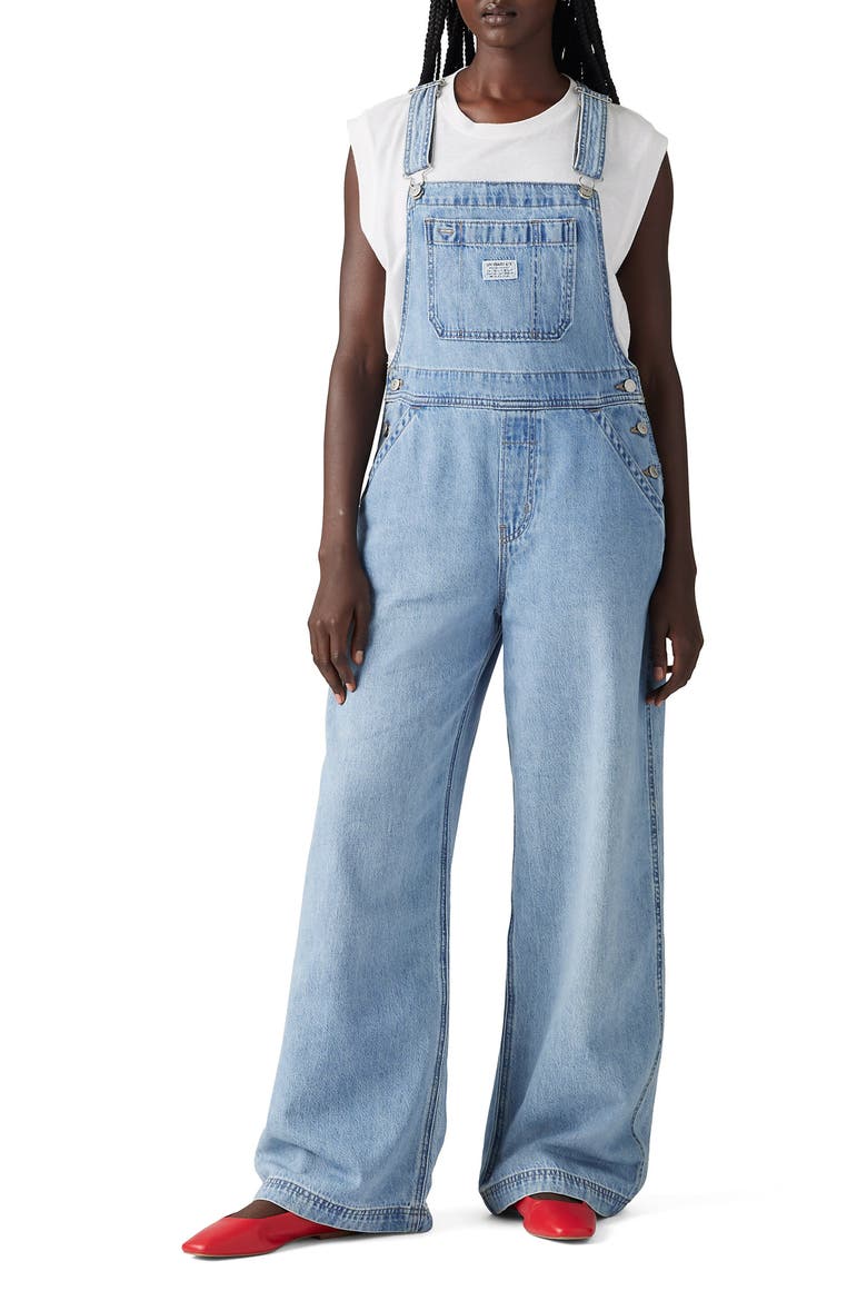 Baggy Denim Overalls, Main, color, INVESTED INDIGO OVERALL