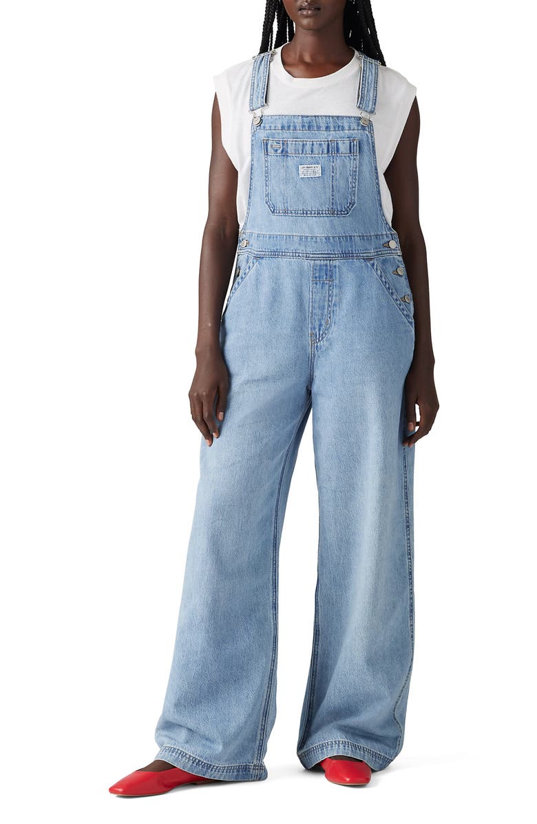 Levi's<sup>®</sup> Baggy Denim Overalls, Main, color, Invested Indigo Overall