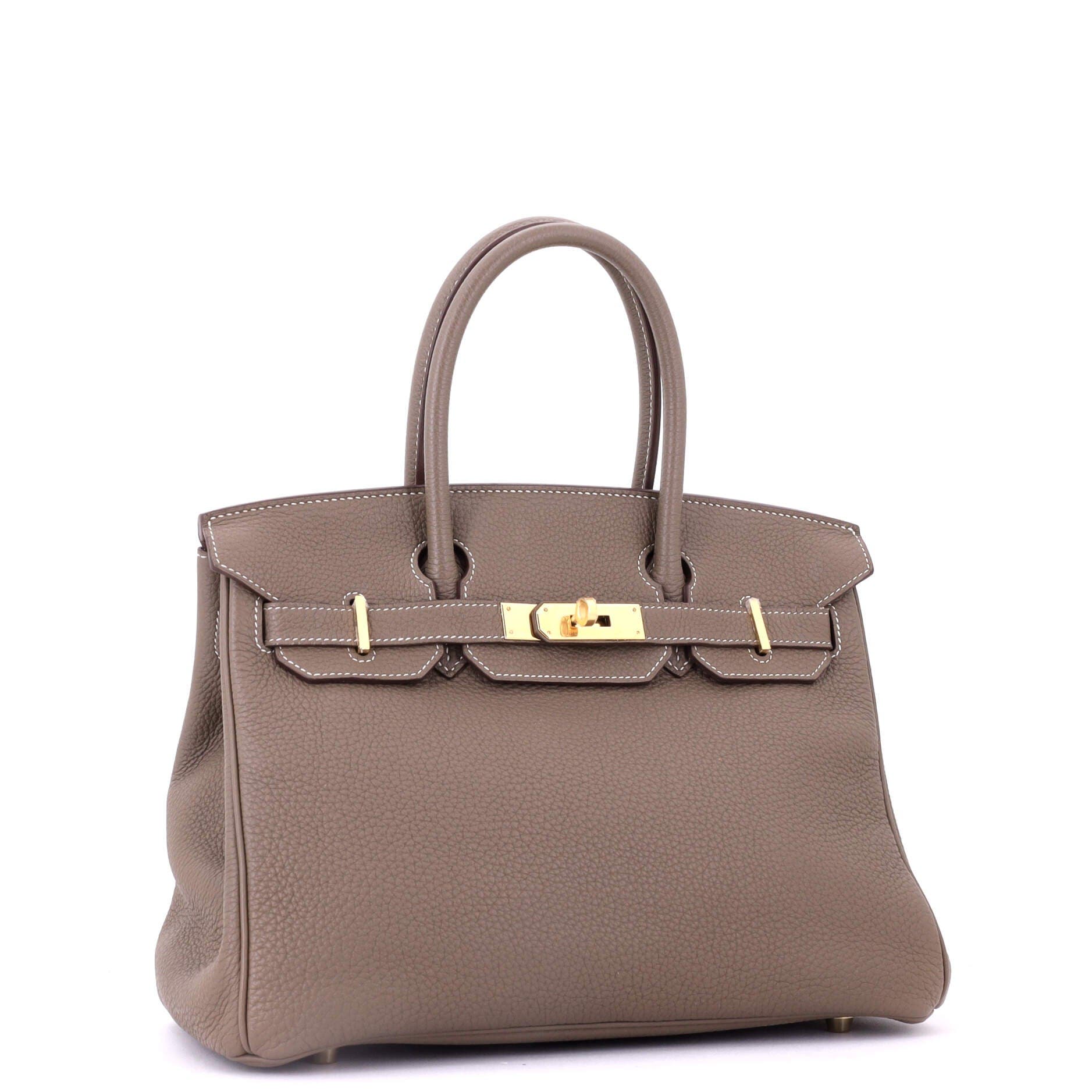 Pre-Owned Hermes Birkin Handbag Grey Togo with Gold Hardware 30, Alternate, color, 