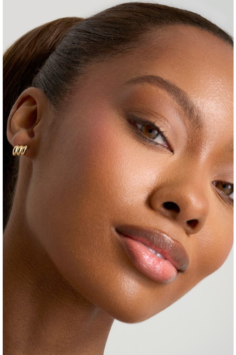 14K Gold Chunky Stud Earrings, Alternate, color, 14KY