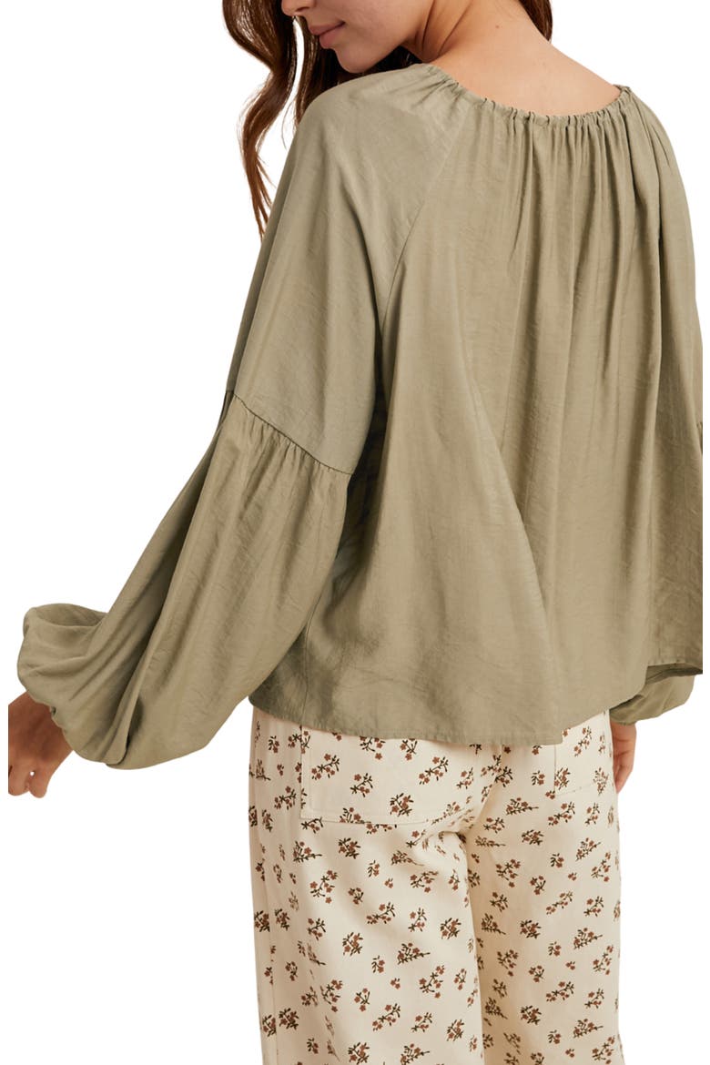 Balloon Sleeve Tie Neck Blouse, Alternate, color, G MINT