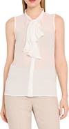 Tahari ASL Ruffle Tie Sleeveless Top