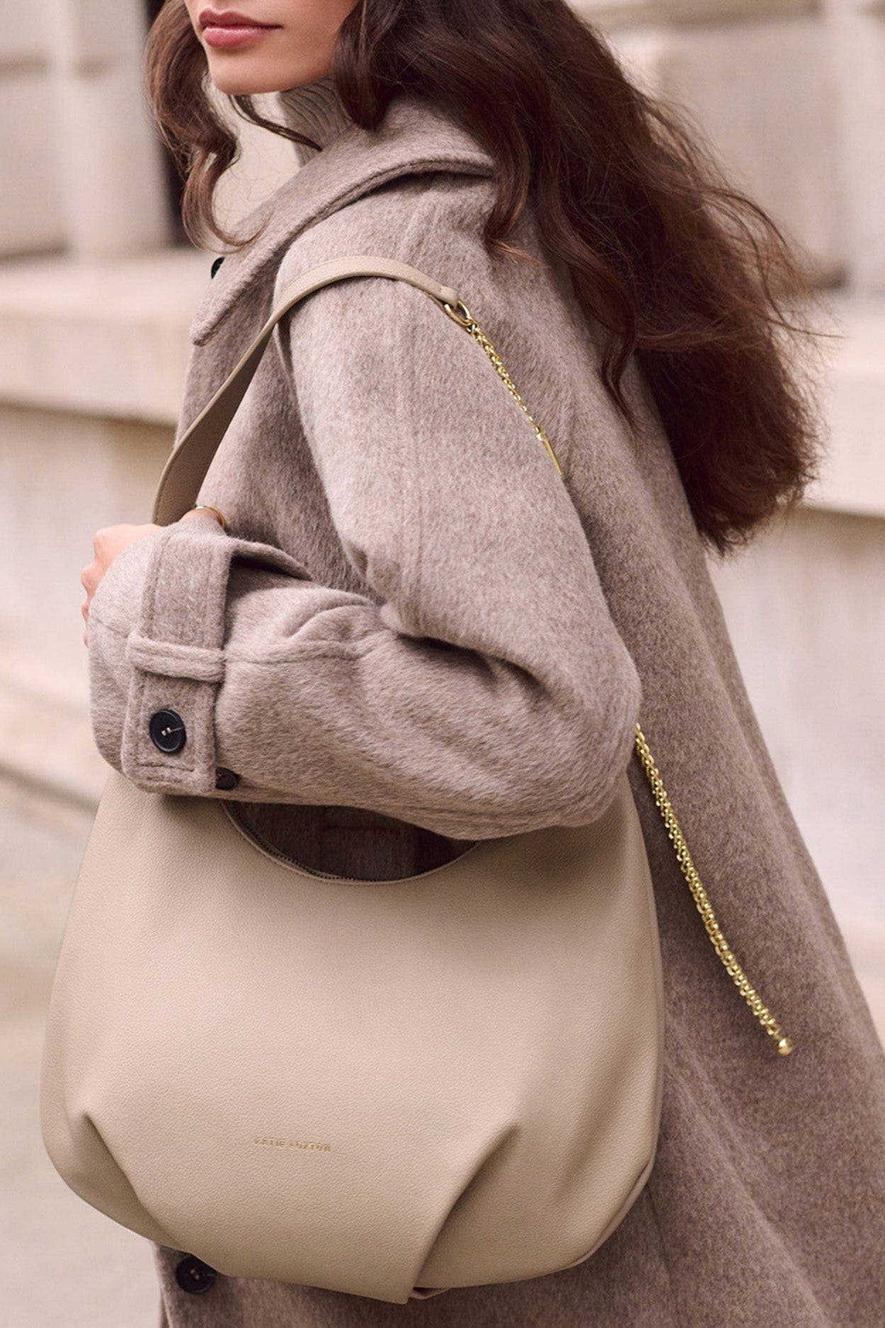 Remi Slider Chain Shoulder Bag, Alternate, color, Light Taupe