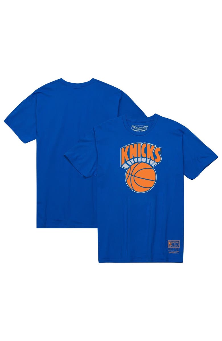 Mitchell & Ness Unisex Mitchell & Ness  Blue New York Knicks Hardwood Classics MVP Throwback Logo T-Shirt, Main, color, 