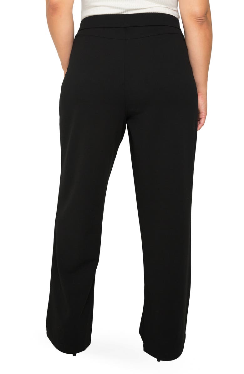 Standards & Practices High Waist Stretch Crepe Trousers, Alternate, color, Black