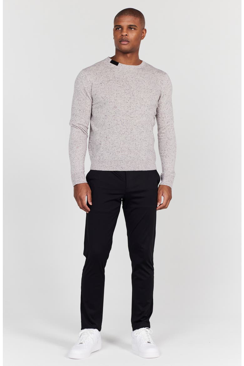 Bordon Fleck Merino Wool Crewneck Sweater, Alternate, color, FOGGY