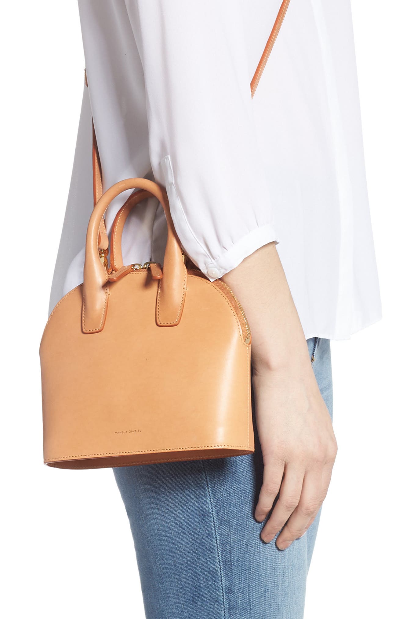Mansur Gavriel Mini Top Handle Rounded Leather Bag, Alternate, color, 