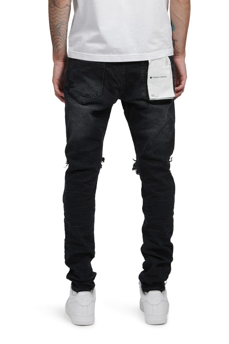 Ripped Knee Blowout Slim Jeans, Alternate, color, BLACK WASH