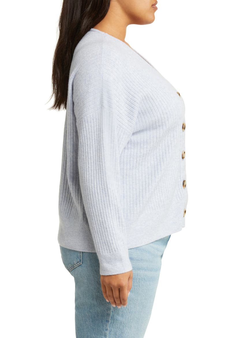 Cameron Rib Coziest Yarn Cardigan Sweater, Alternate, color, HEATHER SERENE BLUE