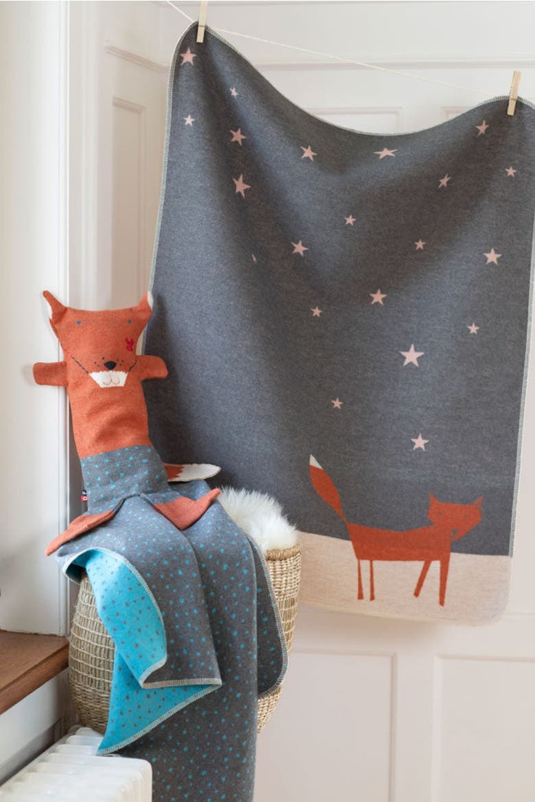 Juwel Fox Under Starry Skies Baby Blanket, Alternate, color, Grey