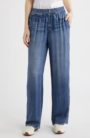 rag & bone rb Miramar Slink Trompe l'Oeil Faux Denim Wide Leg Lounge Pants