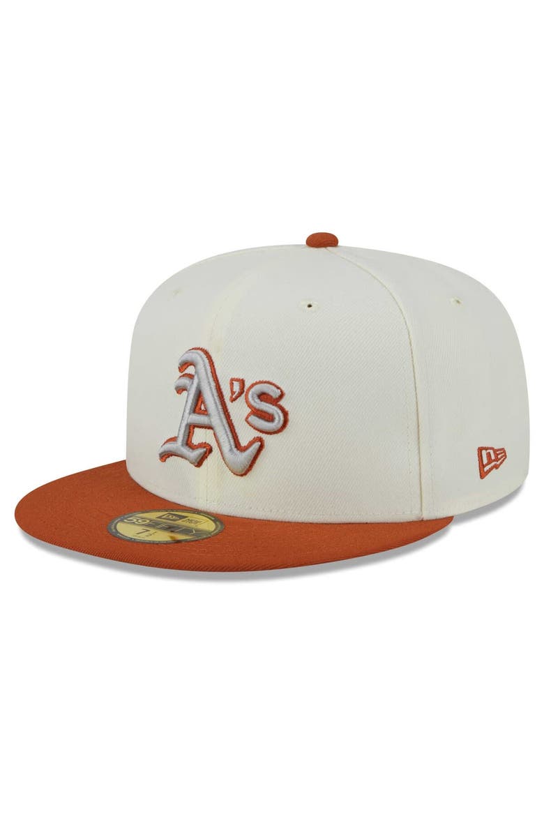Men's New Era Cream/Orange Oakland Athletics 59FIFTY Fitted Hat, Alternate, color, Cream