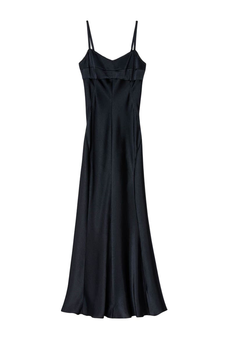 Satin-effect maxi dress, Alternate, color, Navy blue