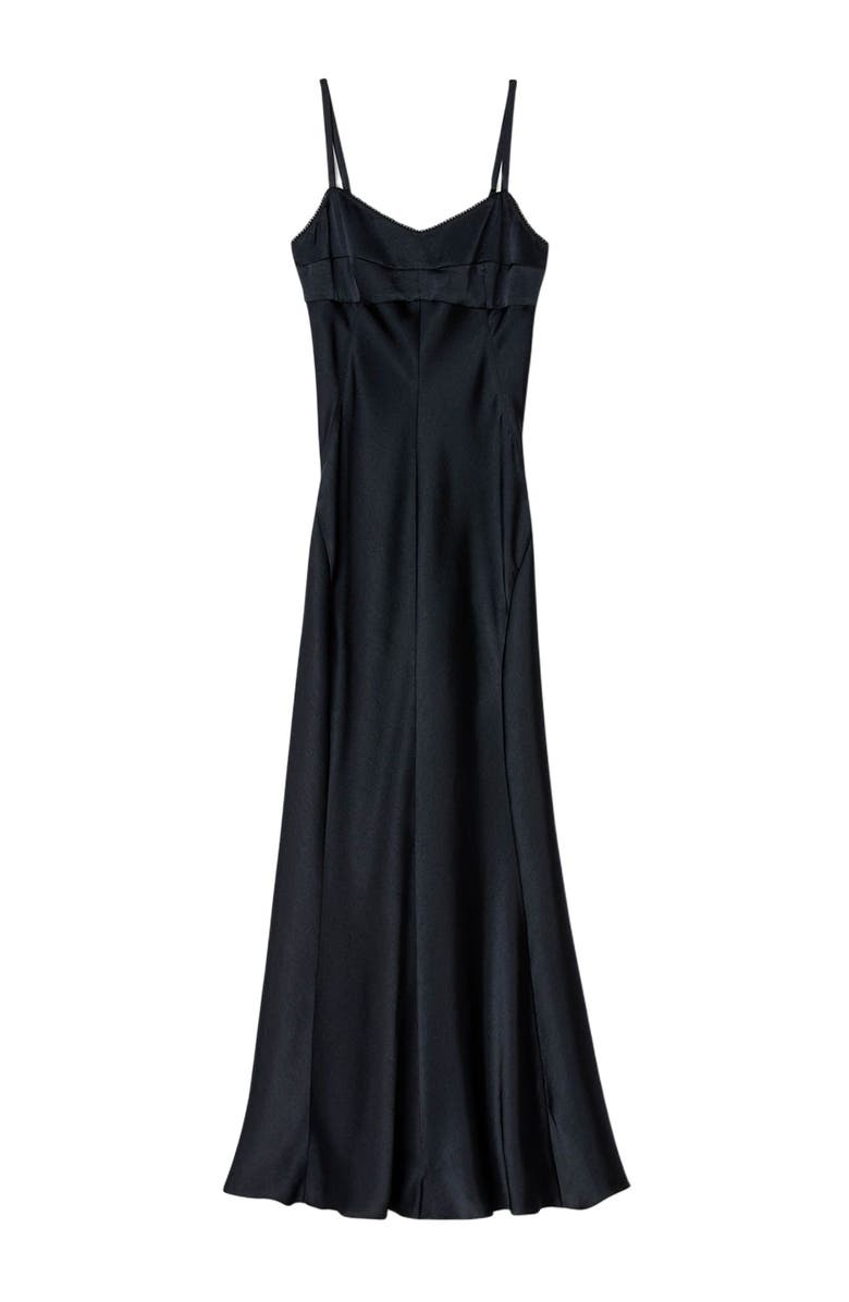 SANDRO Satin-effect maxi dress, Alternate, color, Navy Blue