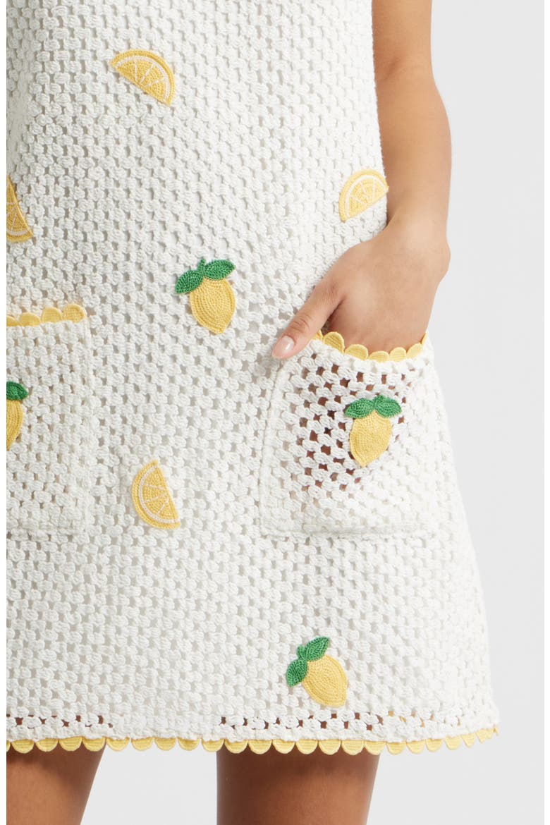 Wynn Sleeveless Crochet Minidress, Alternate, color, BRIGHT WHITE