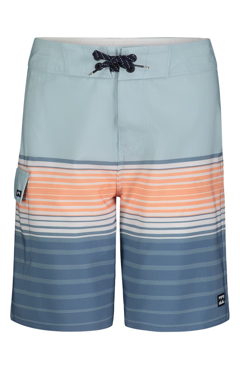 Billabong Kids' All Day Stripe Pro Board Shorts, Main, color, Dusty Blue
