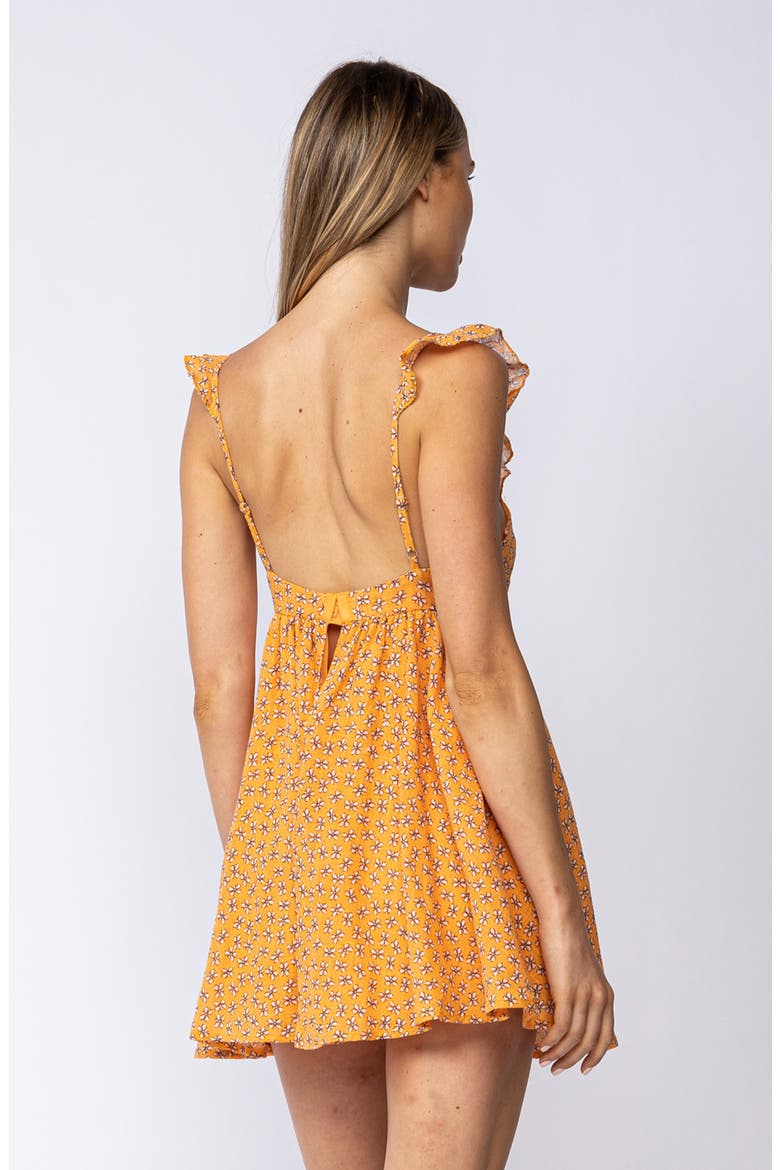 Floral Ruffle Strap Cotton Babydoll Minidress, Alternate, color, YELLOW