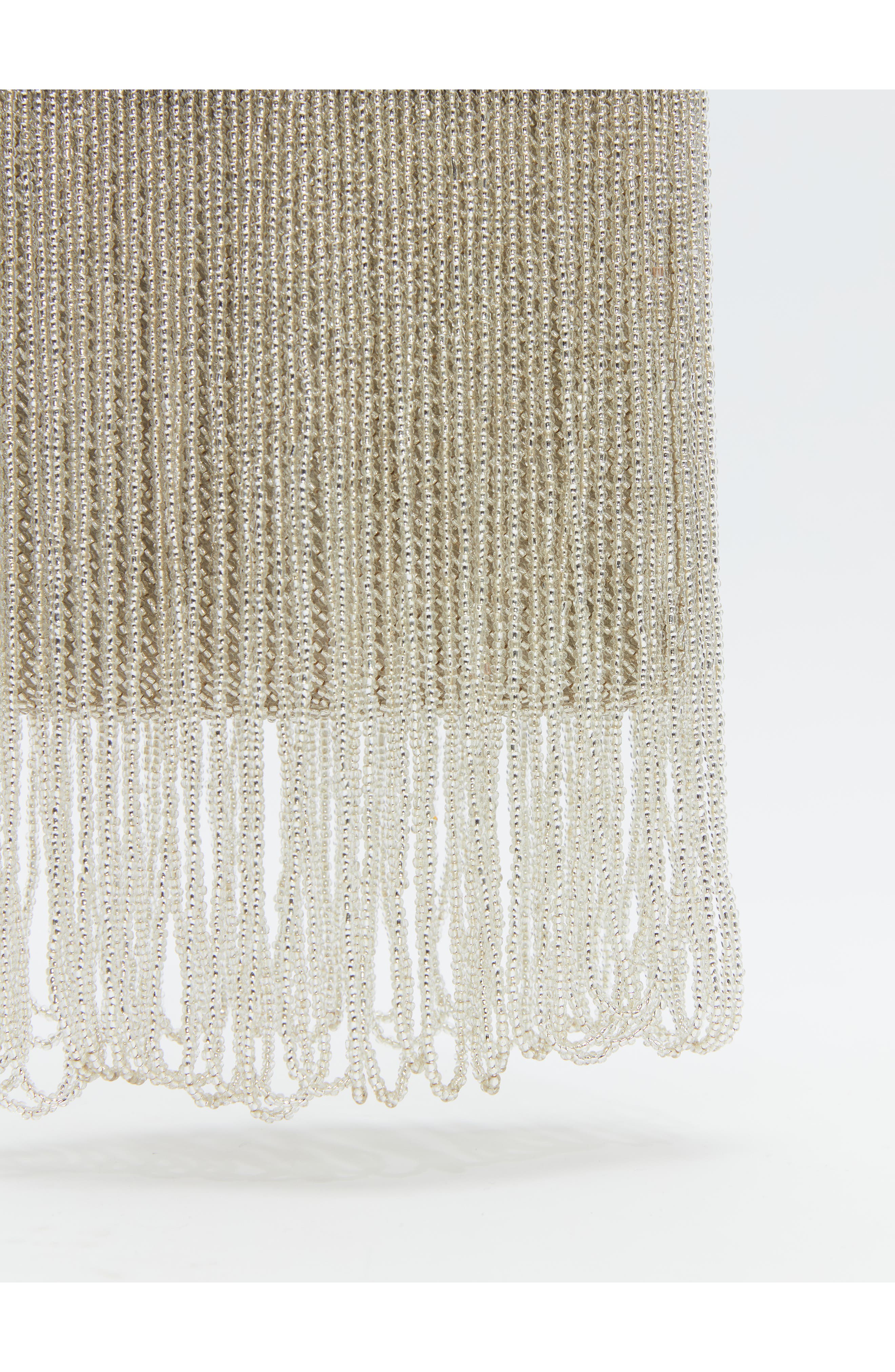 Mini Valentina Beaded Bag, Alternate, color, SILVER BEADED