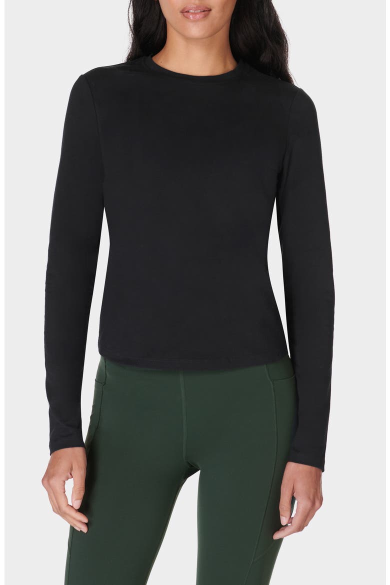 Essential Sculpt Long Sleeve T-Shirt, Main, color, BLACK