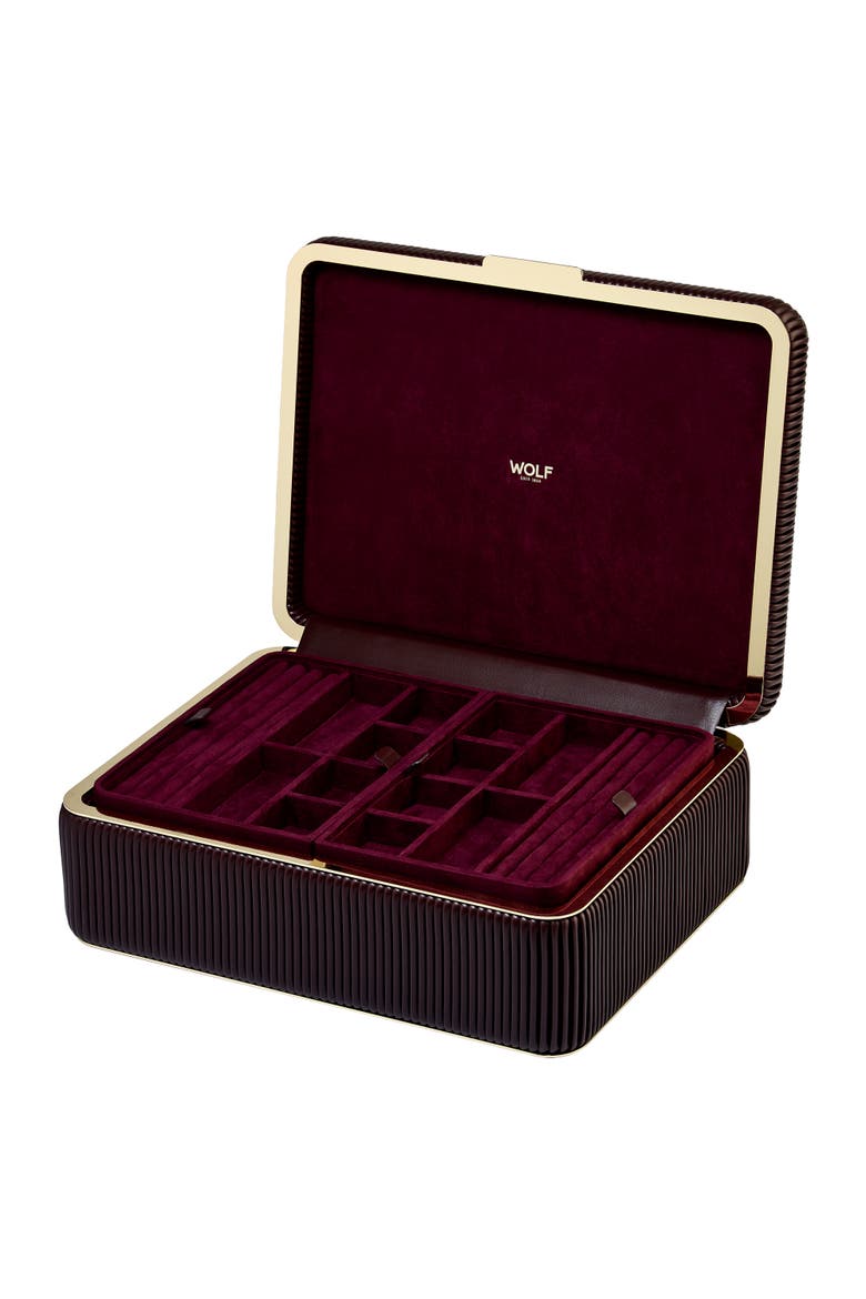 Bella Large Jewelry Box, Alternate, color, Bordeaux
