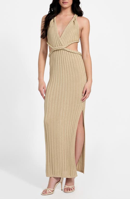 Guess Women's Surplice Sleeveless Ribbed Knit Dress In Neutral