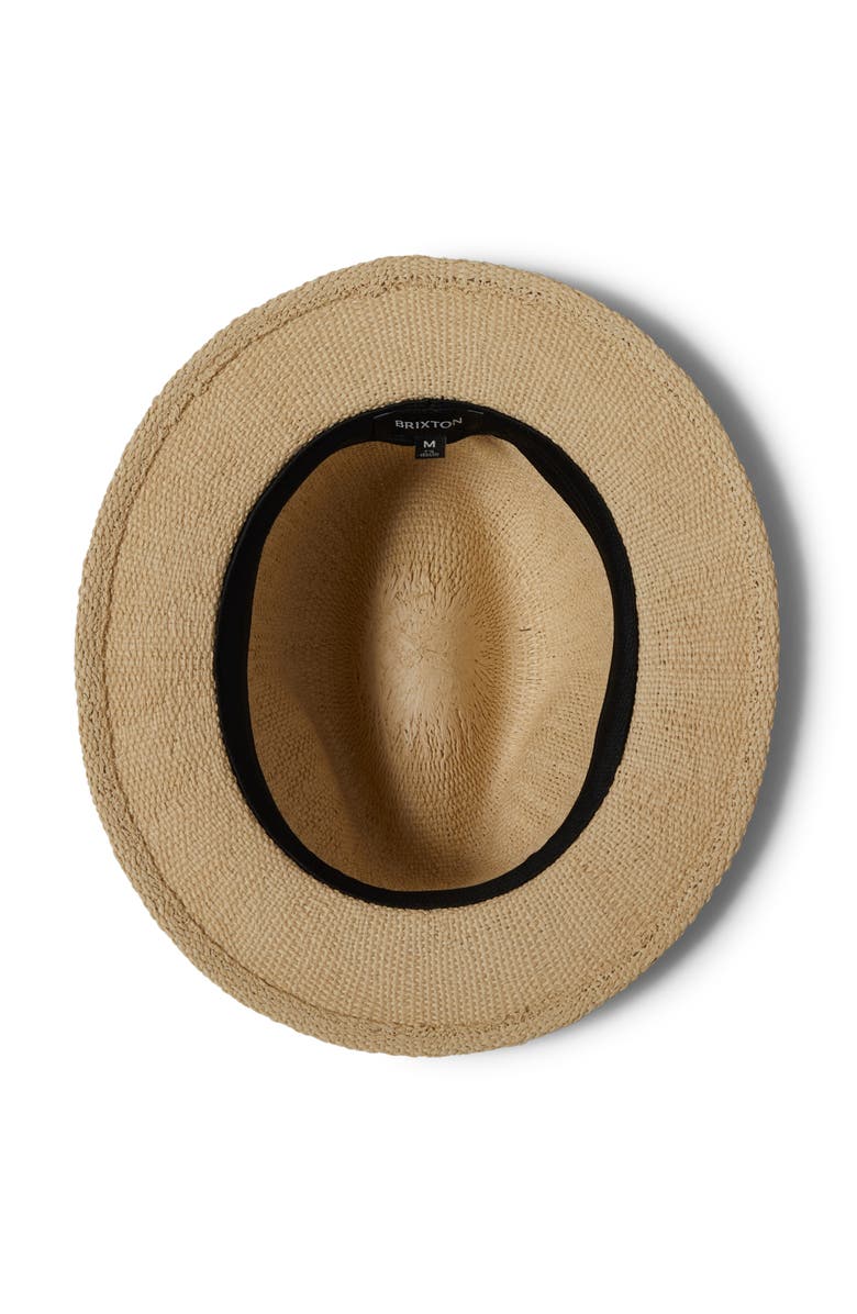 Brixton Roma Straw Fedora, Alternate, color, Natural/ Black