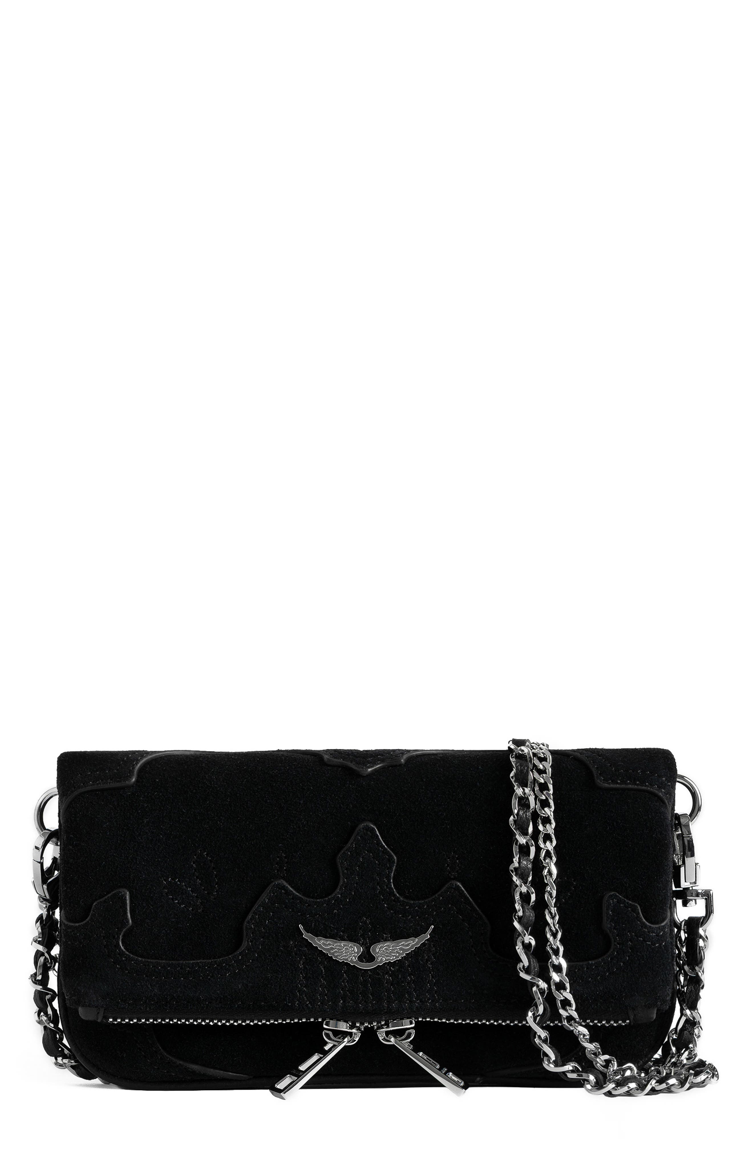Rock Nano Western Leather Crossbody Bag, Main, color, BLACK