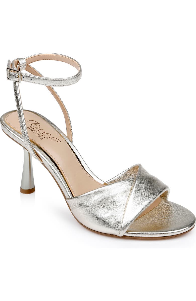 Jewel Badgley Mischka Kaia Ankle Strap Sandal, Main, color, Gold Leath