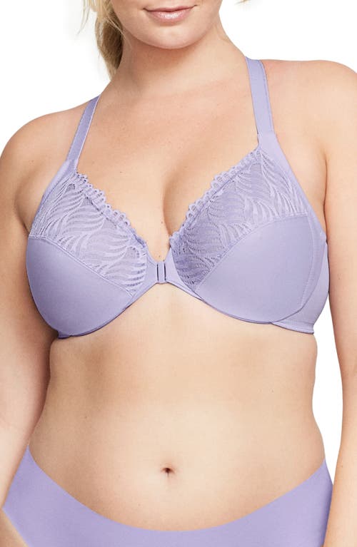 Glamorise WonderWire® Front Close T-Back Underwire Bra in Soft Lilac 
