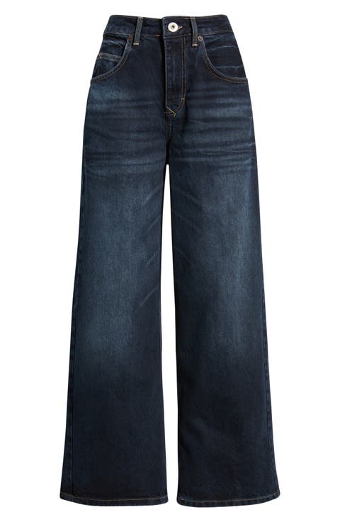 Jaya Low Rise Wide Leg Jeans (Blue Black)