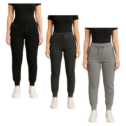 Benben Womens 3 Pack Ultra Soft Fleece Joggers