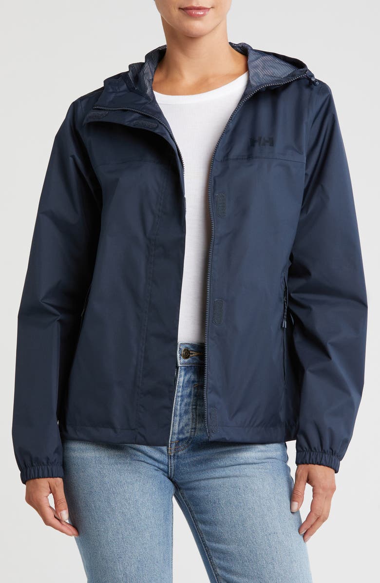 Helly Hansen Vancouver Hooded Rain Jacket, Main, color, Navy