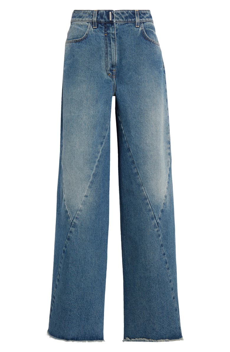 Givenchy Seam Detail Raw Hem Wide Leg Jeans, Alternate, color, 