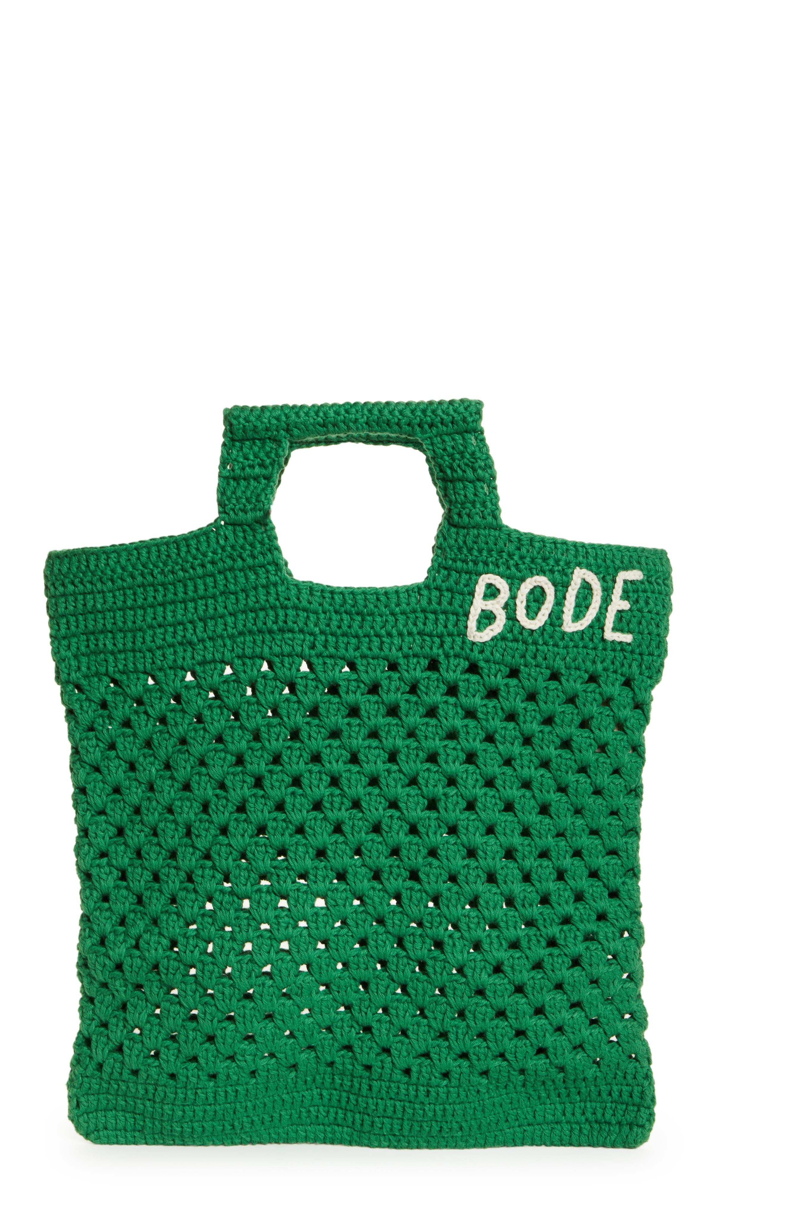 Bode Crochet Cotton Tote, Main, color, 