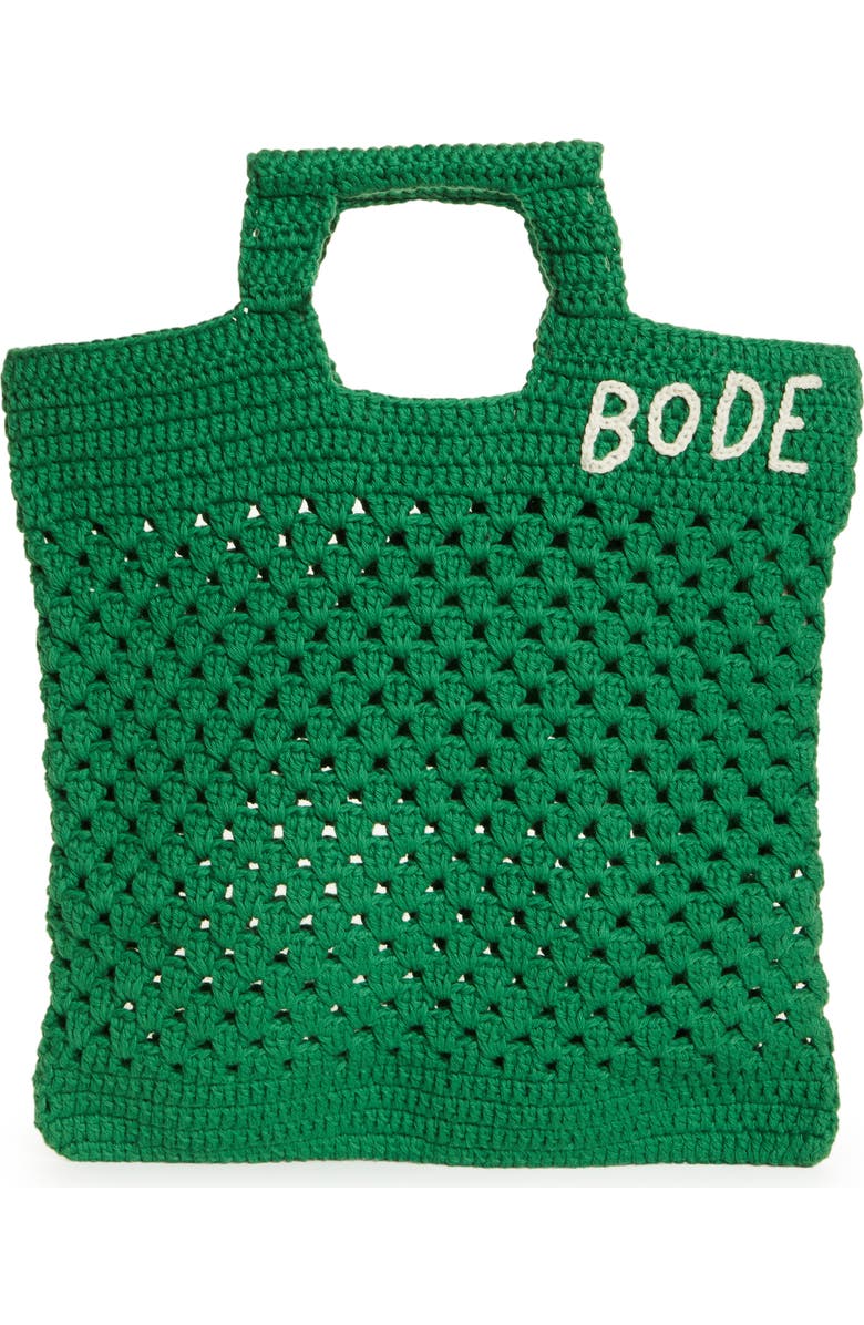 Bode Crochet Cotton Tote, Main, color,