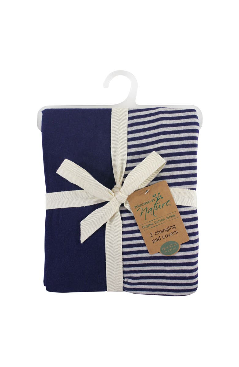 Touched by Nature Soft Organic Cotton Changing Pad Sheet, Alternate, color, Navy Heather Gray