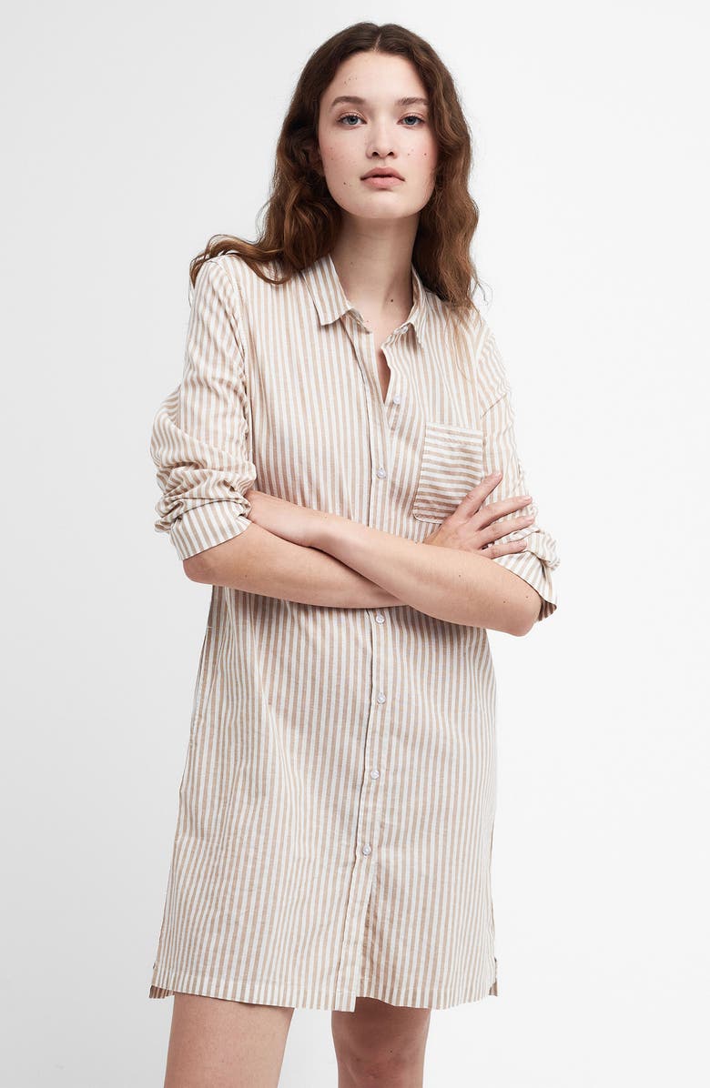 Barbour Seaglow Chambray Shirt Dress, Alternate, color, 