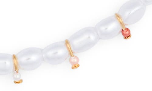 Nordstrom Rack Set Of 2 Faux Pearl Anklets In Ivory Multi- Gold