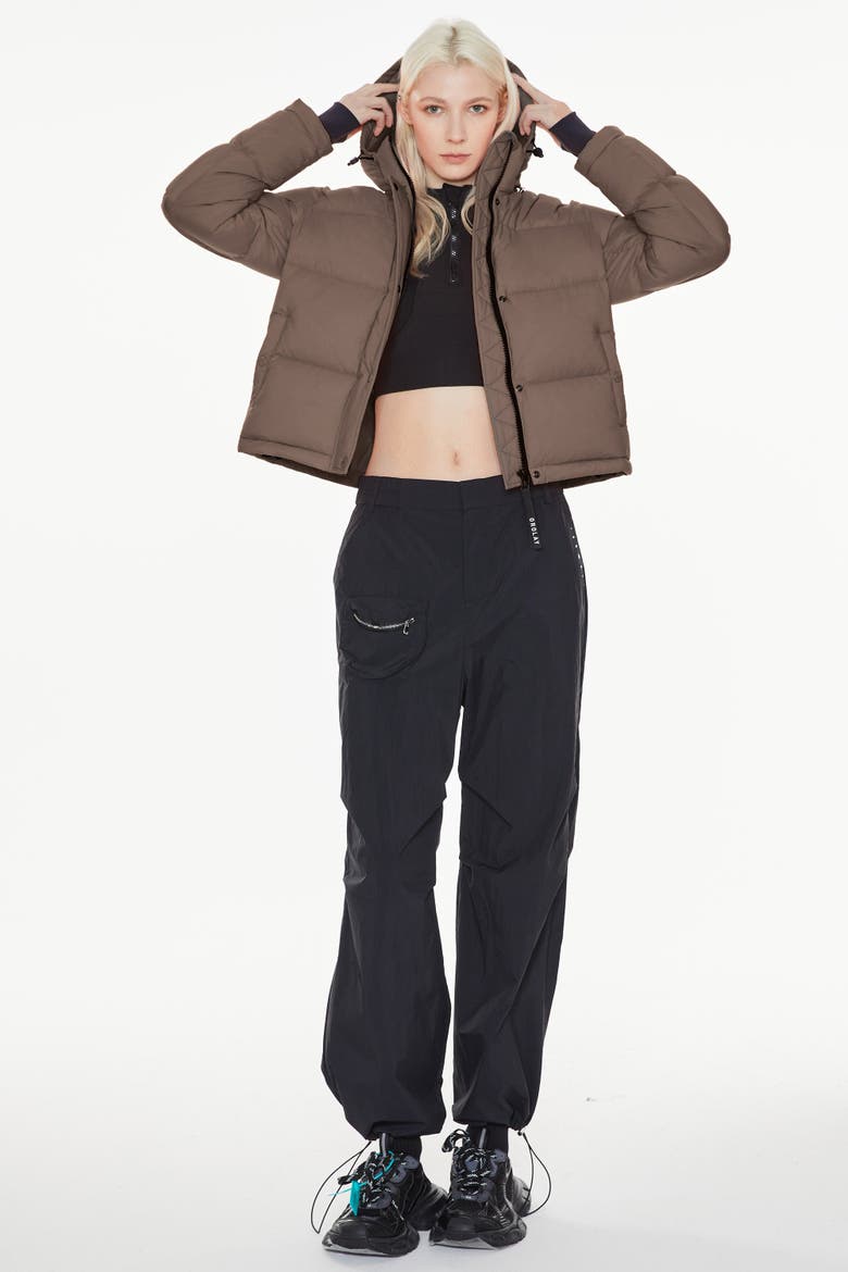 Puff-O® Cropped Down Puffer Jacket, Main, color, Coffee