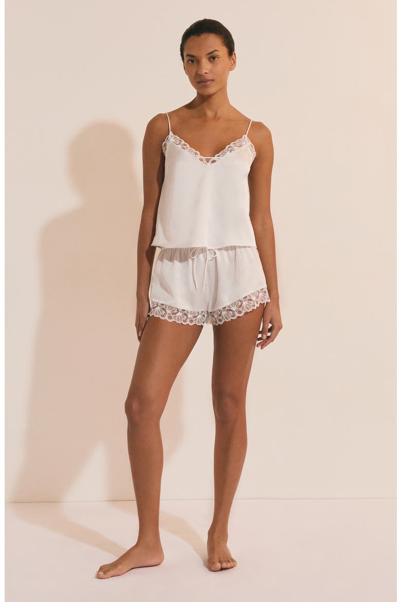 Naeva Lace Trim Satin Camisole, Alternate, color, WHITE